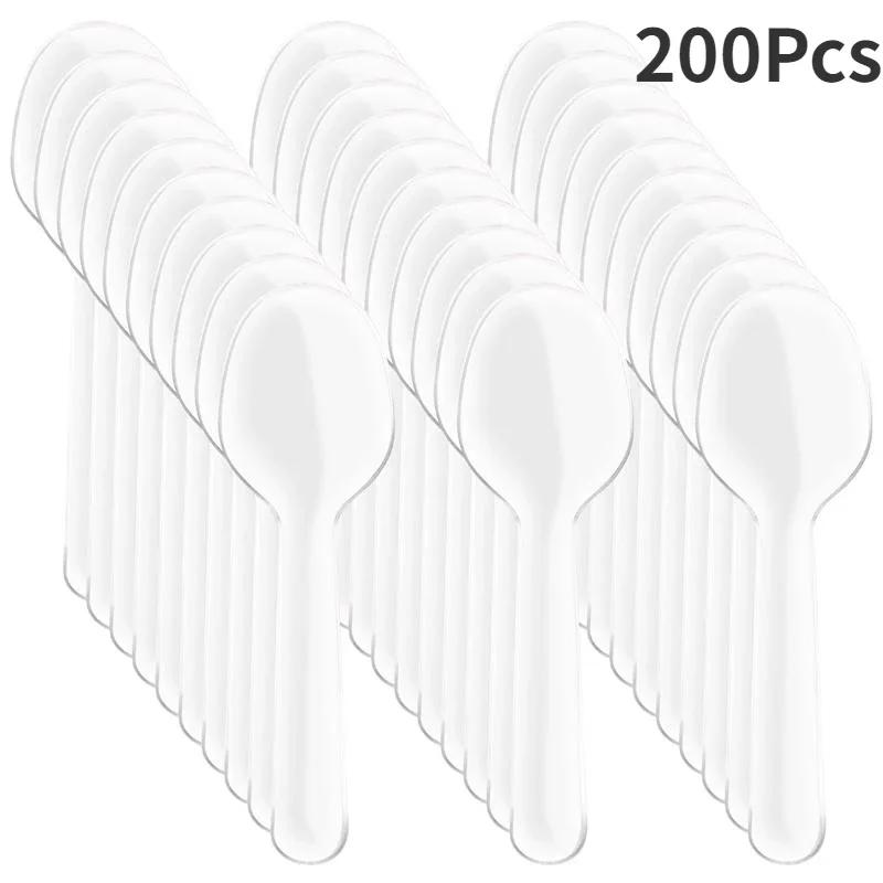 100 500 Pcs Disposable Mini Wooden Ice Cream Spoon Dessert Scoop Wedding Party Tableware Kitchen Accessories