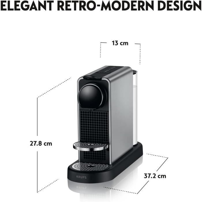 Machine À Café - Nespresso - Krups Citiz Platinum - Titane - 19 Bar - Capsules