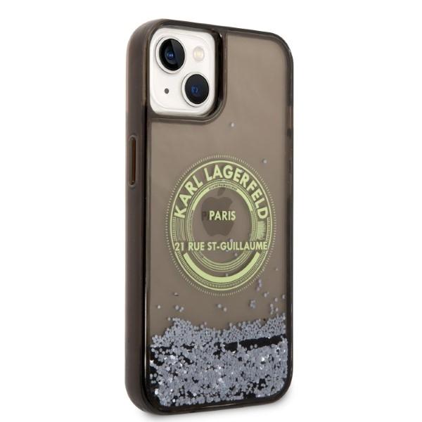 Etui Do iPhone 14 Karl Lagerfeld Liquid Glitter Czarne