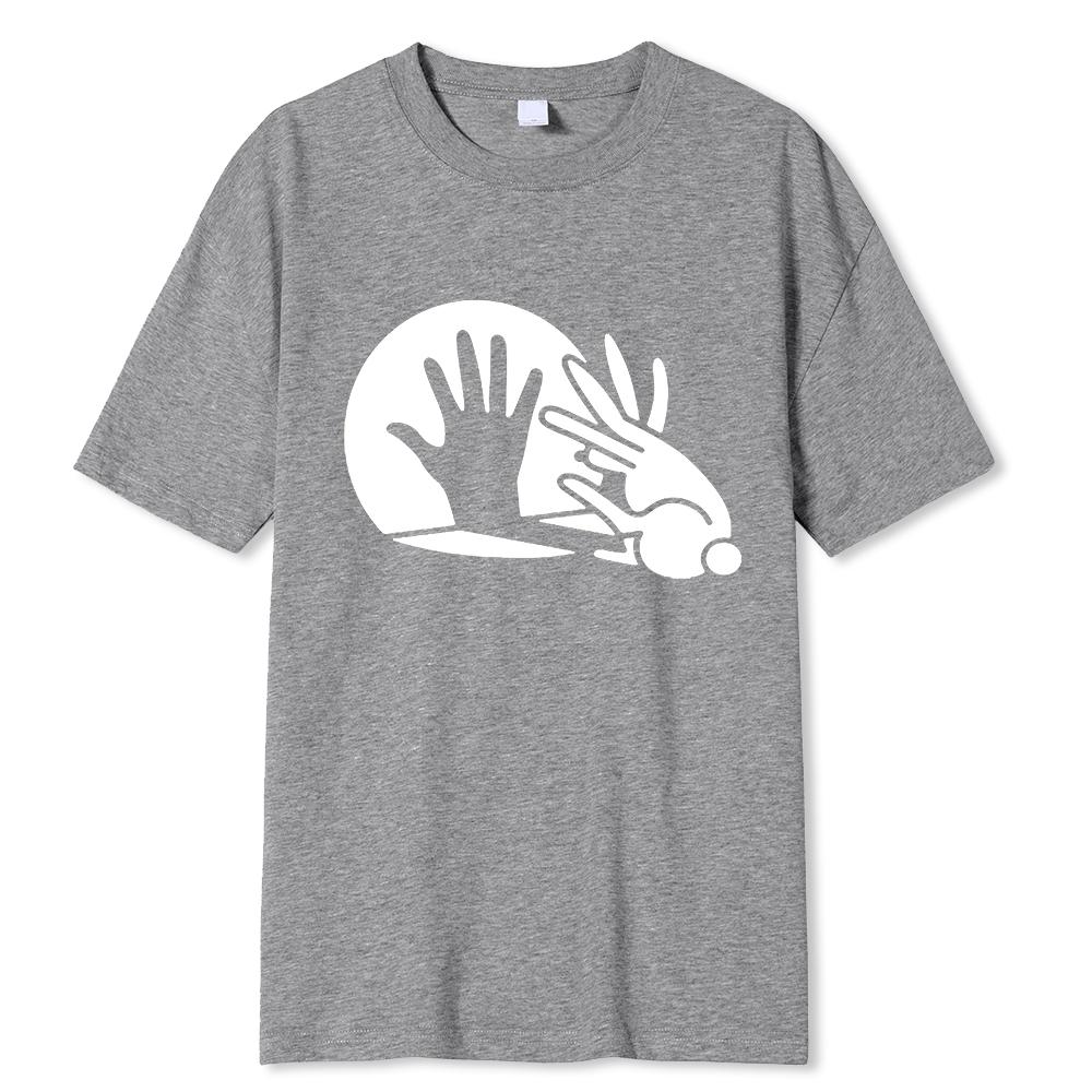 Men Women Funny Rabbit Shirt Animal Bunny Lover Shadow Play Pun Gift T-Shirt Oversized Tops Cotton T Shirt