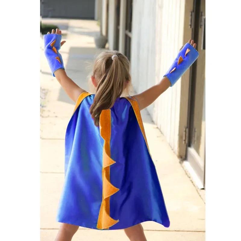 Children Halloween Dinosaur Cloak and Gloves Costume Colors Cosplay Dinosaur Clothes Mask Fancy Cape Birthday Party Dress - Up