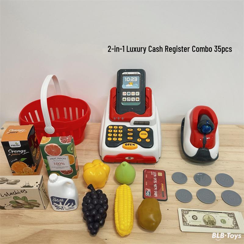 Kids  Supermarket Playset: Cash Register, Scanner, and Grocery Shopping Toy