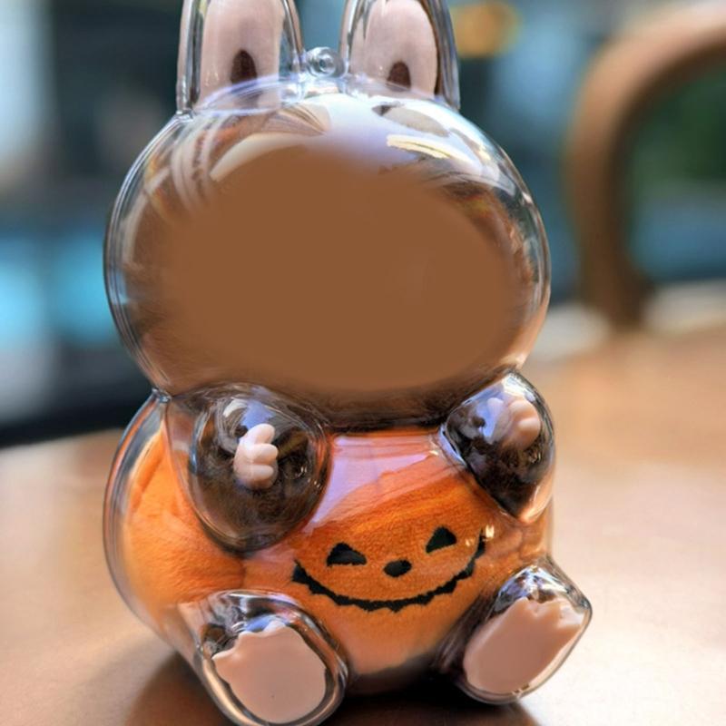 Clear Acrylic Figure Display Case With Silicone Chain Figure Carrying Case Protective Covers for Plush Doll Toy Figure