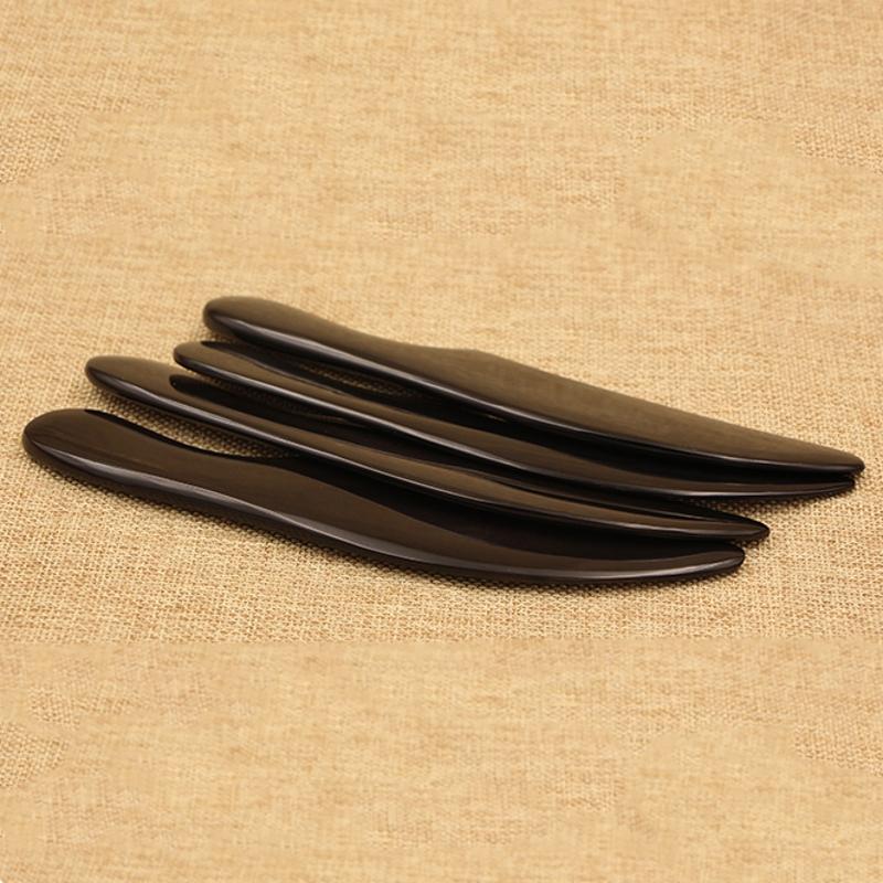 Natural Black Buffalo Horn Gua Sha Board Guasha Therapy Scraper Scraping Blade Plate Back Massage Care Tool