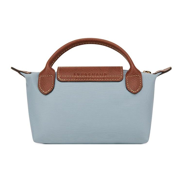 Longchamp Le Pliage Pohodlné zapínání na patent Recyklovaná polyamidová plátěná taška Tote Bag Dámské tote tašky Modrá Hnědá 34175089P80