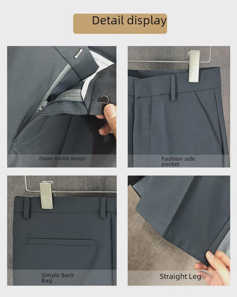 Men's White Casual Drape Ice Silk Shorts - Summer Thin, Loose Fit, Straight Cut.