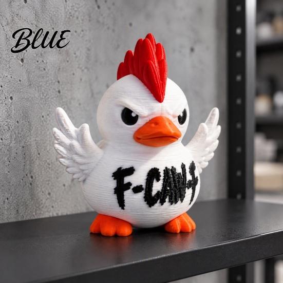 Cool Figurines for Home Decor 3D Printed Grumpy Duck/Crow Figurine Funny Angry Duck/Raven Statue Cute Duck Gaming Room Desk Decor Creative