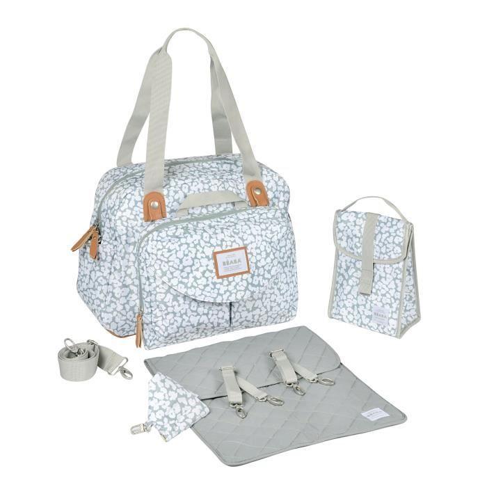 BEABA, Sac À Langer Genève II, Modulable, Grande Contenance, Rangements Multiples, Pochette Avant Amovible, Cherry Blossom