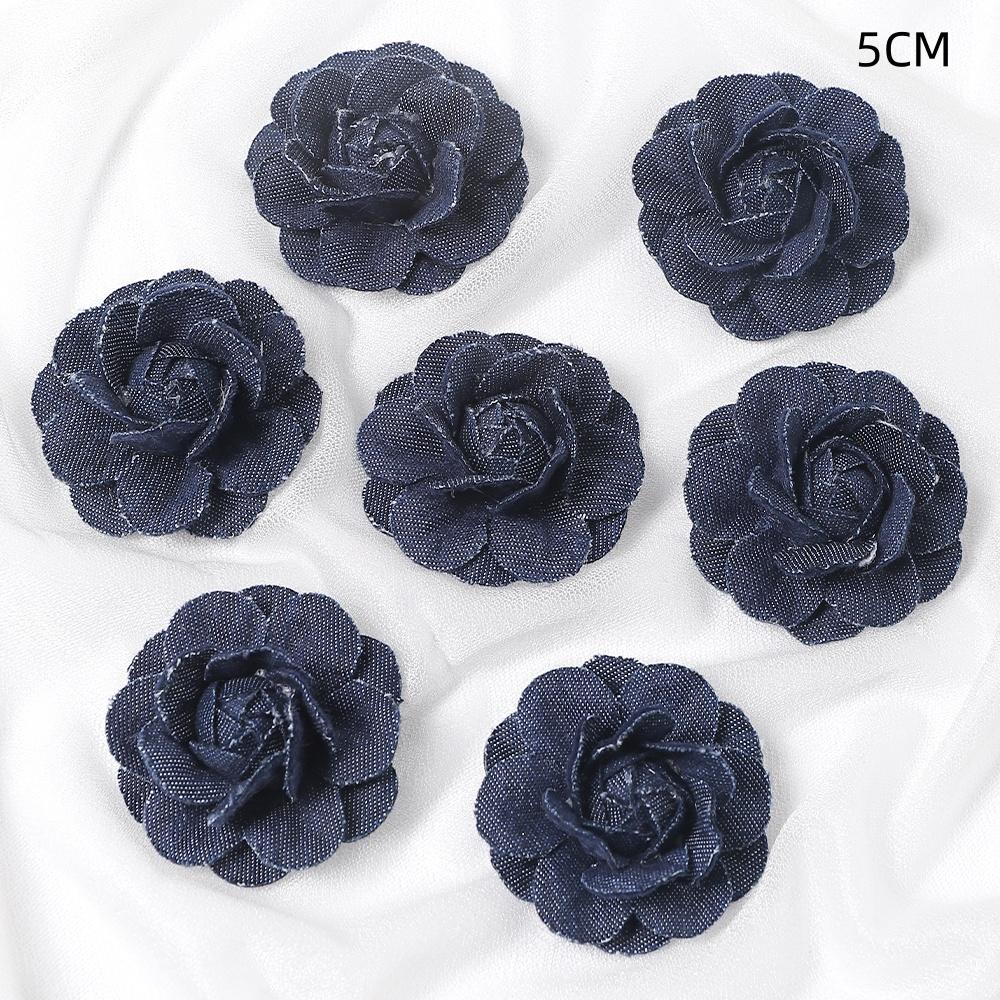 3/5PCS Blue Artificial Flowers Heads Fake Flowers Wedding Decoration Bride DIY Clothes Headwear Accessory Craft Gifts Ornament