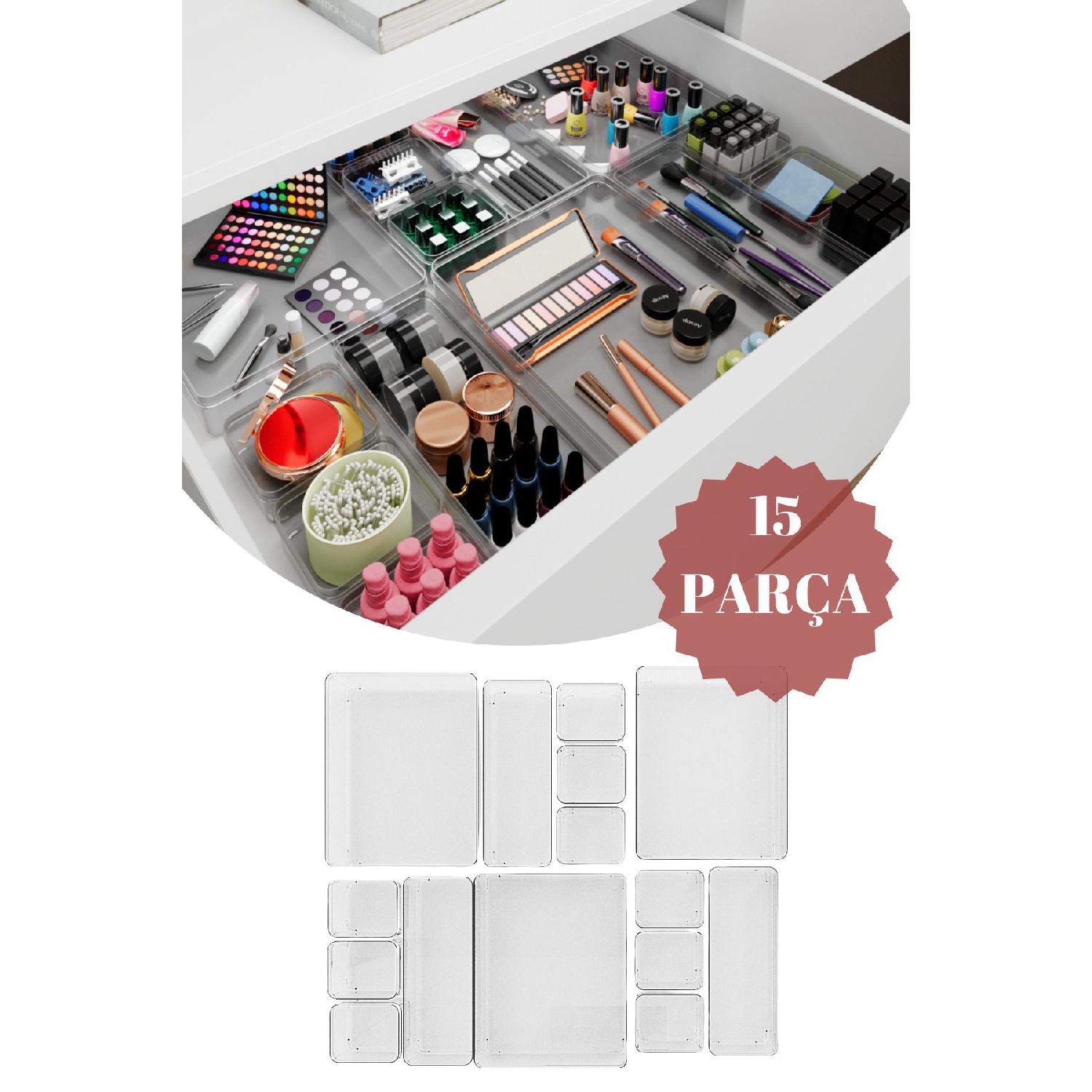 

15-piece Modular Cabinet - Drawer Makeup Buckle Jewelry Organizer Organizer Set