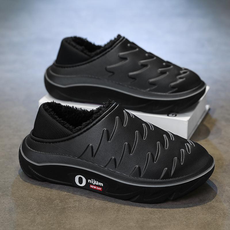 Зимние мужские теплые тапочки Хлопковые тапочки На каблуке Уличные Домашние Теплая обувь Мужские Домашние Тапочки Плюшевые Теплые Тапочки 38-45 42-43 чёрныйсерый 2290₽