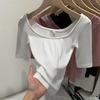 Women's Slim Fit U-Neck Five-Sleeve Summer Top