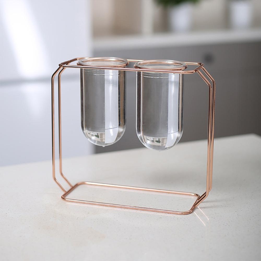 Nordischer Stil DIY Sukkulenten-Blumentopf Goldener Rahmen Transparent Hydroponischer Blumentopf Heimdekoration Schreibtischschmuck Blumenvase