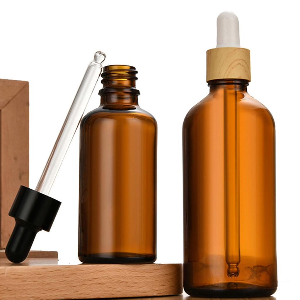 1PC Dropper Bottles for Essential Oils Amber Glass Bottles with Eye Droppers Tincture Bottles Leak Proof Travel Bottles