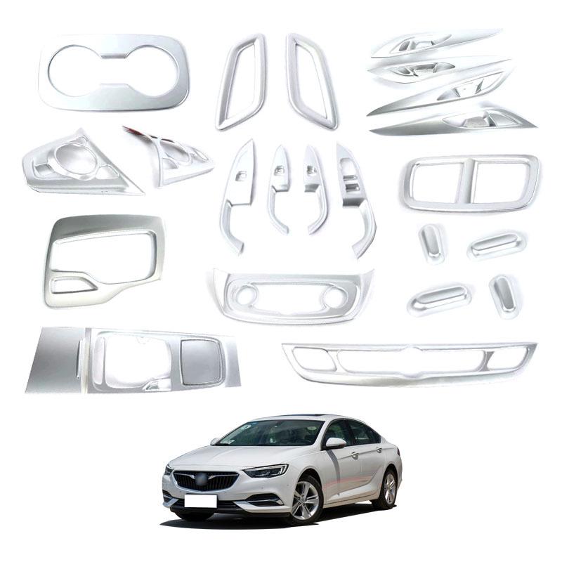 Suitable for 2017 Buick Regal interior parts like armrests, door handles, gear shift panels, and steering wheel trim.
