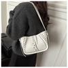 Vintage Rivet Thread Design Shoulder Bags for Women Versatile Ladies Pu Leather Crossbody Bag Solid Color Female Handbags Zipper