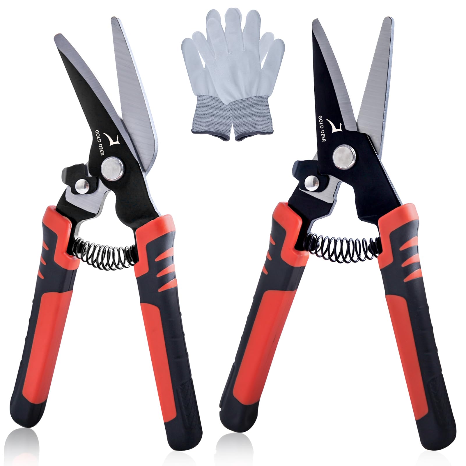 

GOLD DEER 2 шт 8 дюймов Сверхпрочные ножницы Прямые ножницы Ножницы с локтем Ковровые ножницы Металлические ножницы Металлические ножницы Рыболовные ножницы Пластиковый резак