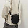 Men's Mini Crossbody Bag with Detachable Strap - Zipper Closure Phone Wallet for Everyday Essentials, Khaki/White/Black