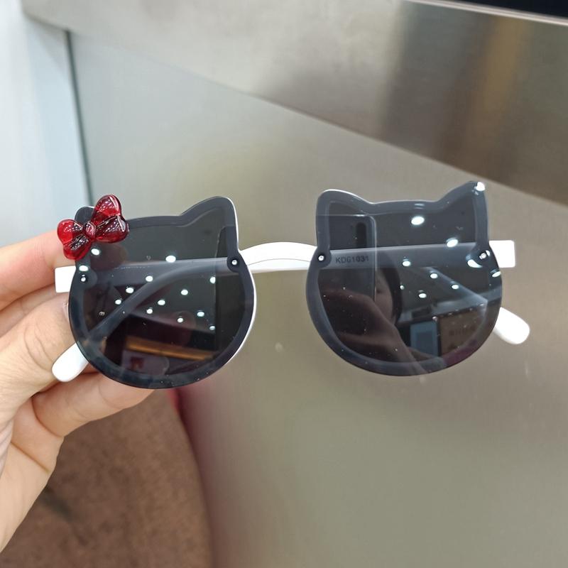 New Cartoon Cat Sunglasses Children Sunglasses Girl Fashion Sun Shade Flat Mirror Baby UV Protection Glasses Brand Design