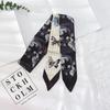 New Summer 130*7 Ins Small Hairband Lovely Print Long Silk Scarf Wrist Ribbon Skinny Scarf For Women