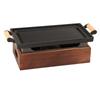 Korean Style Solid Alcohol BBQ Grill with Wooden Frame & Handle
