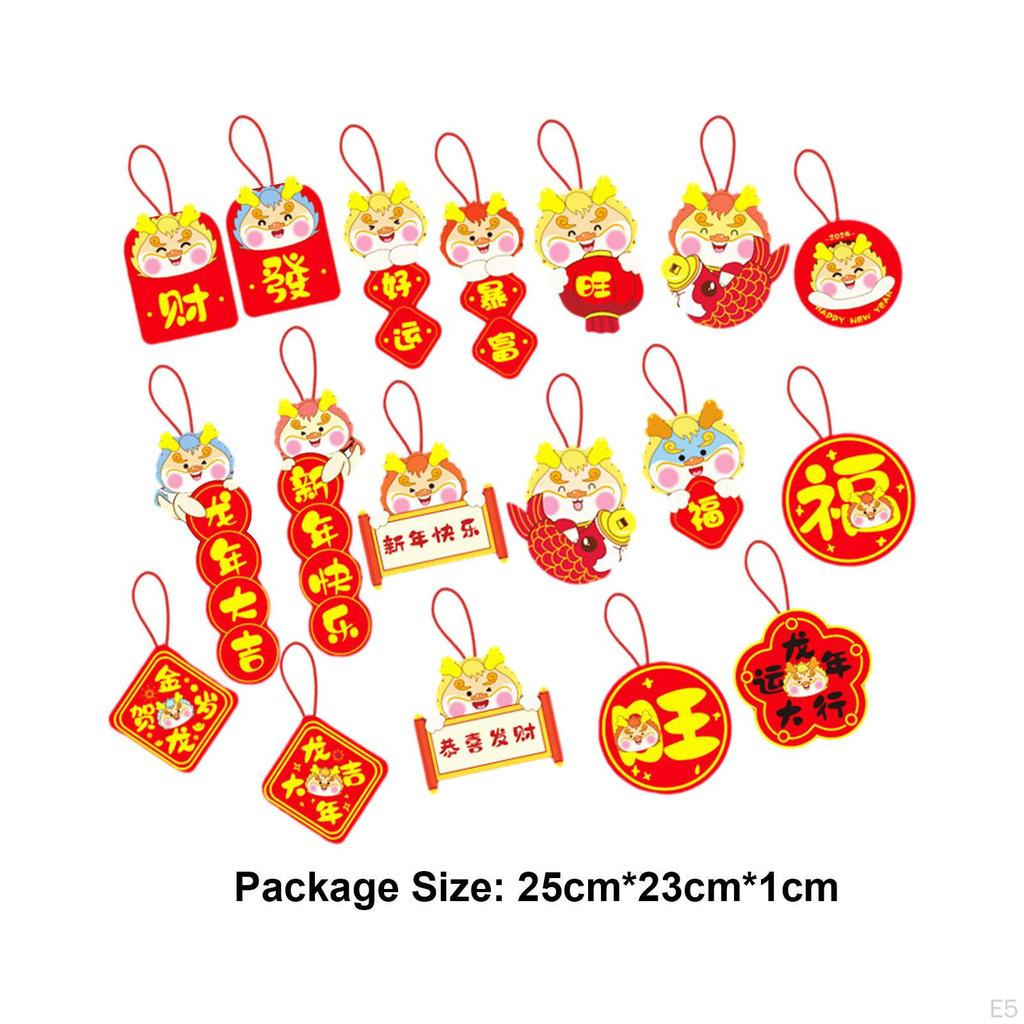 18 Pieces Year Pendants Chinese Hanging Decorations Festival Door Sign Traditional
