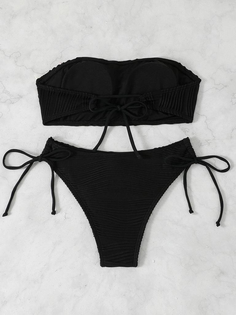 2026 Europees Amerikaans Grensoverschrijdend Dames Hanger Bandeau Strik Bikini Zwempak