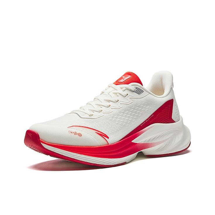 Anta Poison Sting 6 Comfortable Sports Shock Absorption Lightweight Low Top Running Shoes Men Sneaker White Red 912515511-10