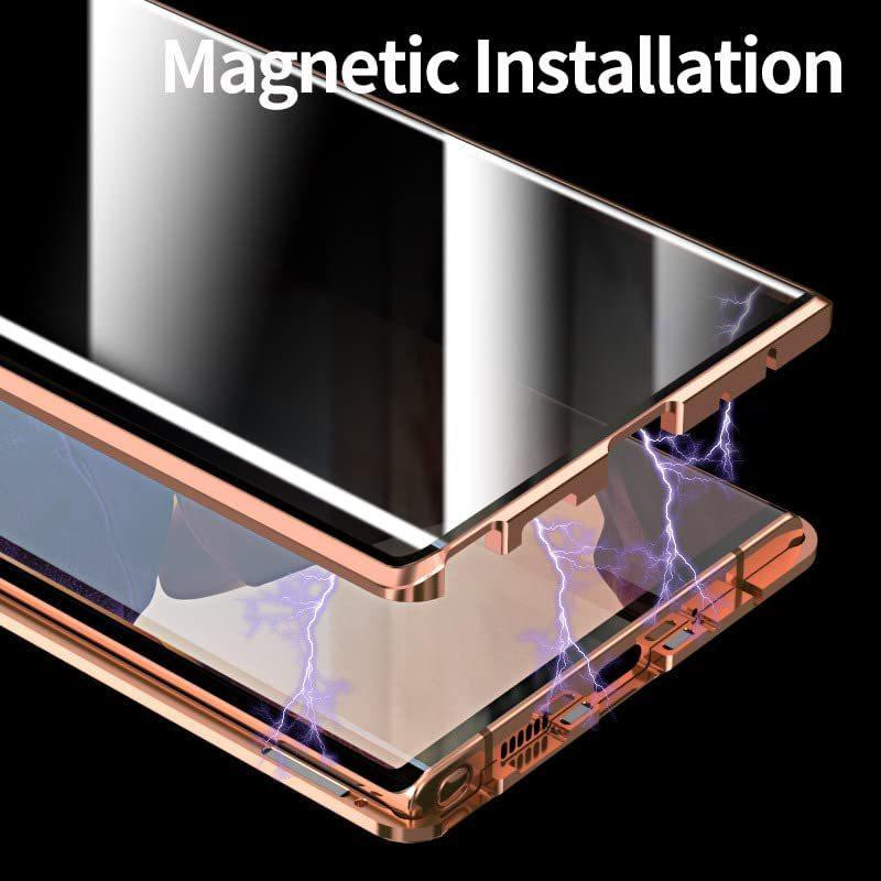 Potrivit pentru Samsung S25ultra Anti-peeping Magneto Husă Telefon Mobil S24FE All Inclusive Sticlă Magnetic Metal Husă Protectoare