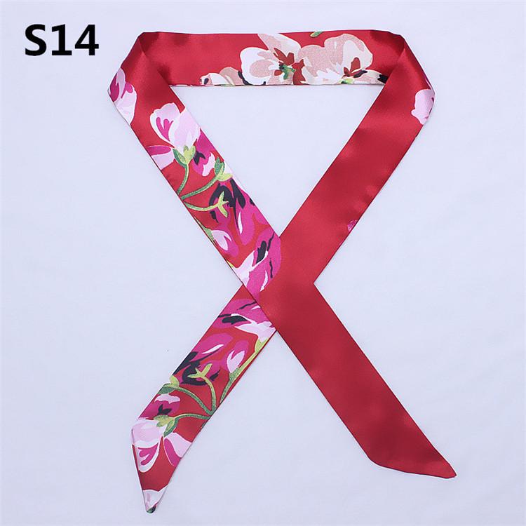 47 Colors Brand Bandana Small Silk Bag Scarf Women Head Hijab Scarf Long Skinny Scarves For Ladies Fashion Headband