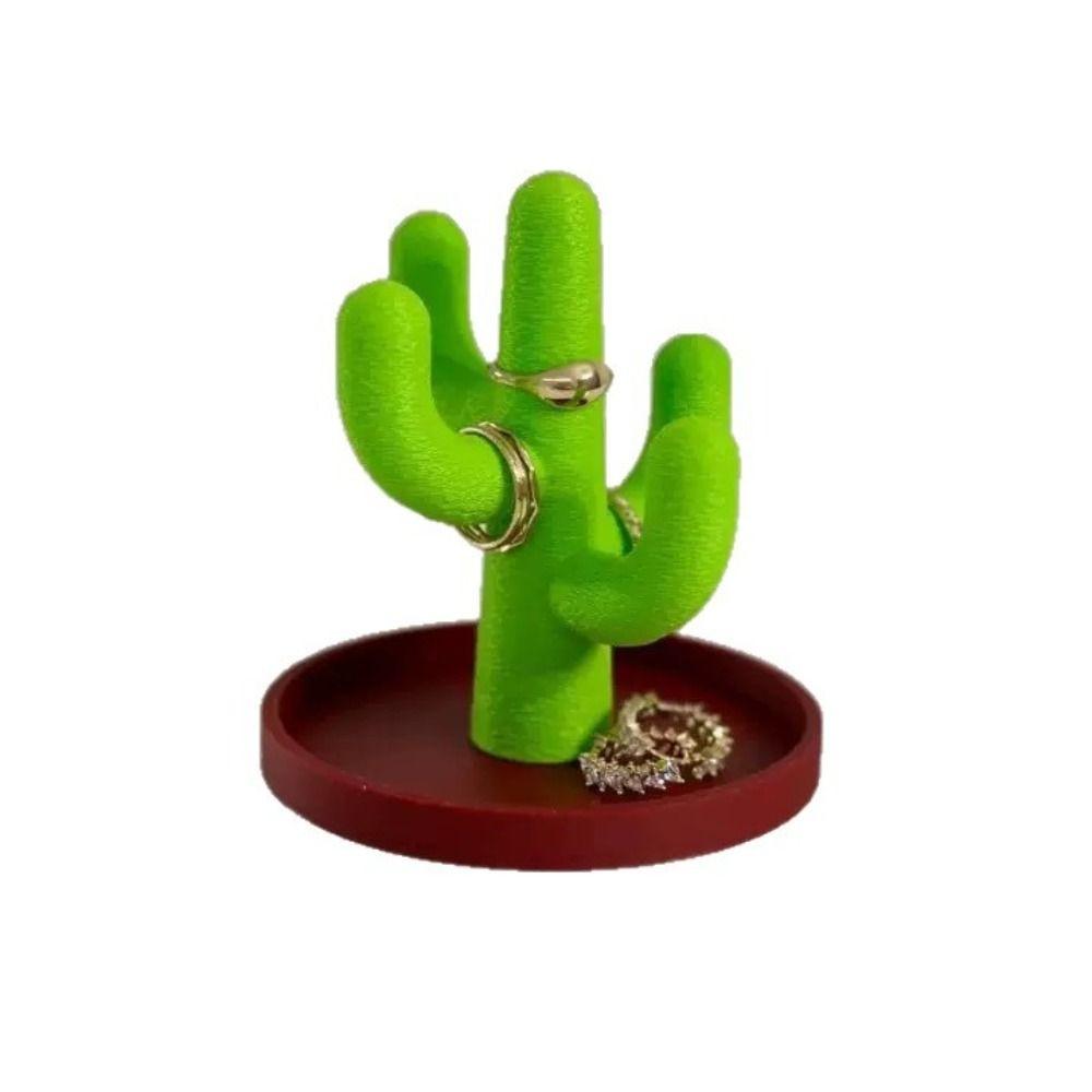 INS Jewelry Storage Tray Creative Bracelets Organizer Cute Cactus Trinkets Plate Photography Props