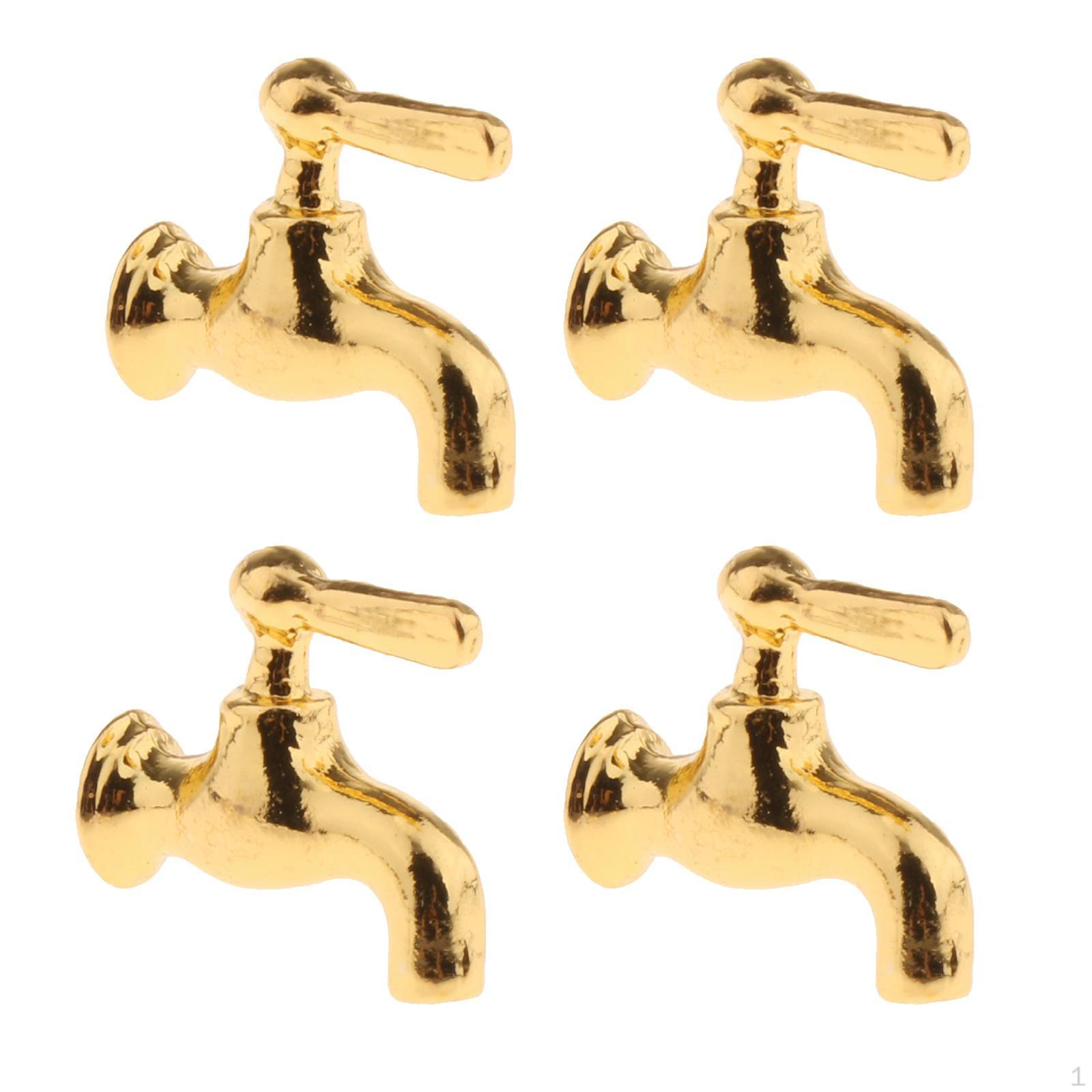 

1/ Miniature Dollhouse Small Bathroom Faucet Bath Shower Supplies Arts Toys золотистий
