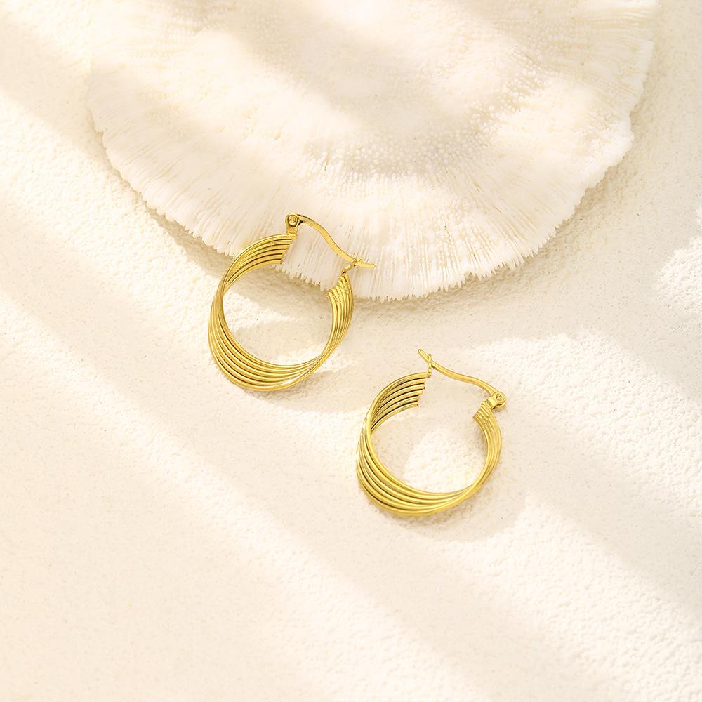 Exaggerated Rhombus Flower Big Earrings Women S Stainless Steel Retro Trendy Earrings High-End Niche Design Earrings