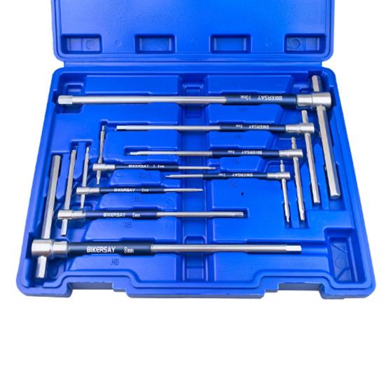 2/2.5/3/4/5/6/8/10MM Bike T-Handle Hex Wrench 3-Way T/L-Type Sliding Top Spinning Sleeve Hex Key Bicycle Repair Maintenance Tools