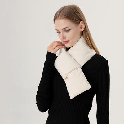 Winter Warm Scarf Solid Color Thickened High-Density Windproof Fabric Wrap Design Women Down Scarf