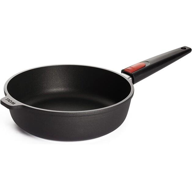 

Сковорода Woll nowo Titanium Induction с высокими бортами 24 см со съемной ручкой 2,5 л (1724IL)