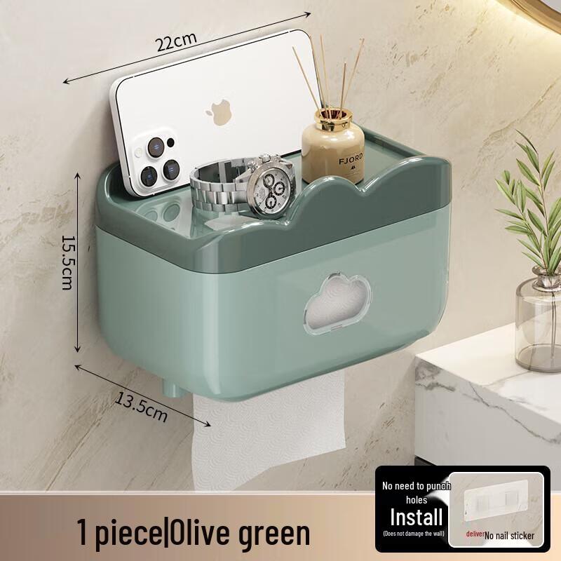 

Punch-Free Waterproof Bathroom Tissue Holder