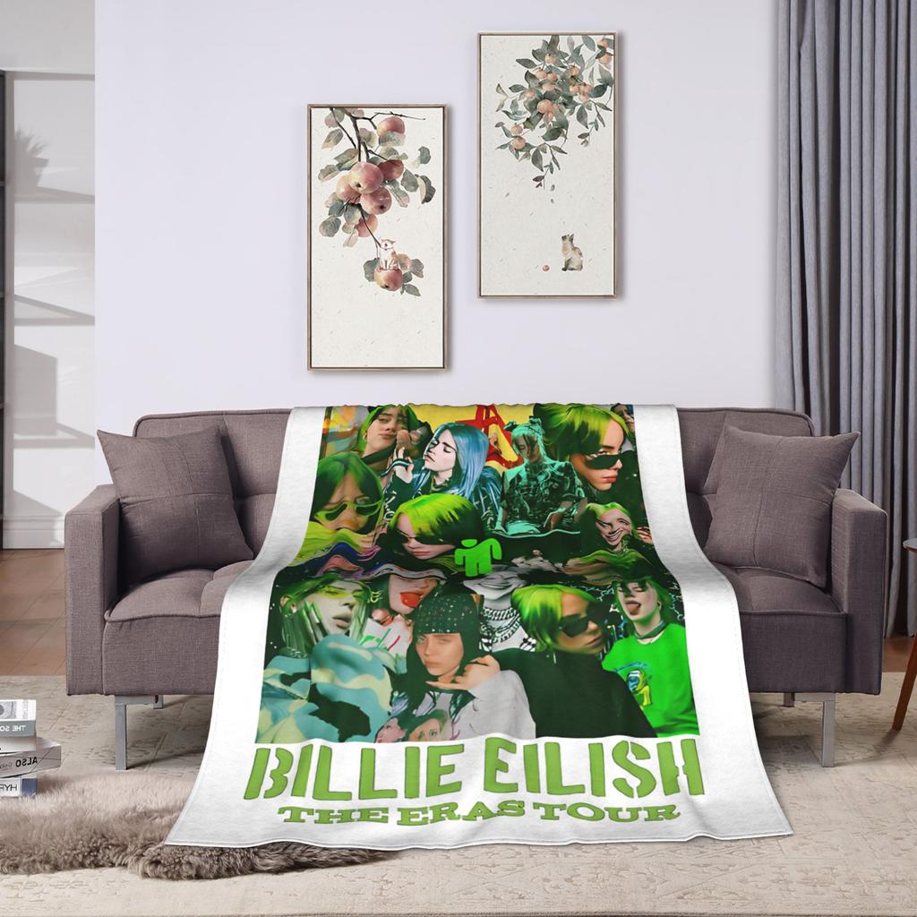 Aesthetic Bootleg B-Billies Eilish Hip Hop Blanket Fleece Decoration   Super Warm Throw Blankets for Sofa Office Bedspread