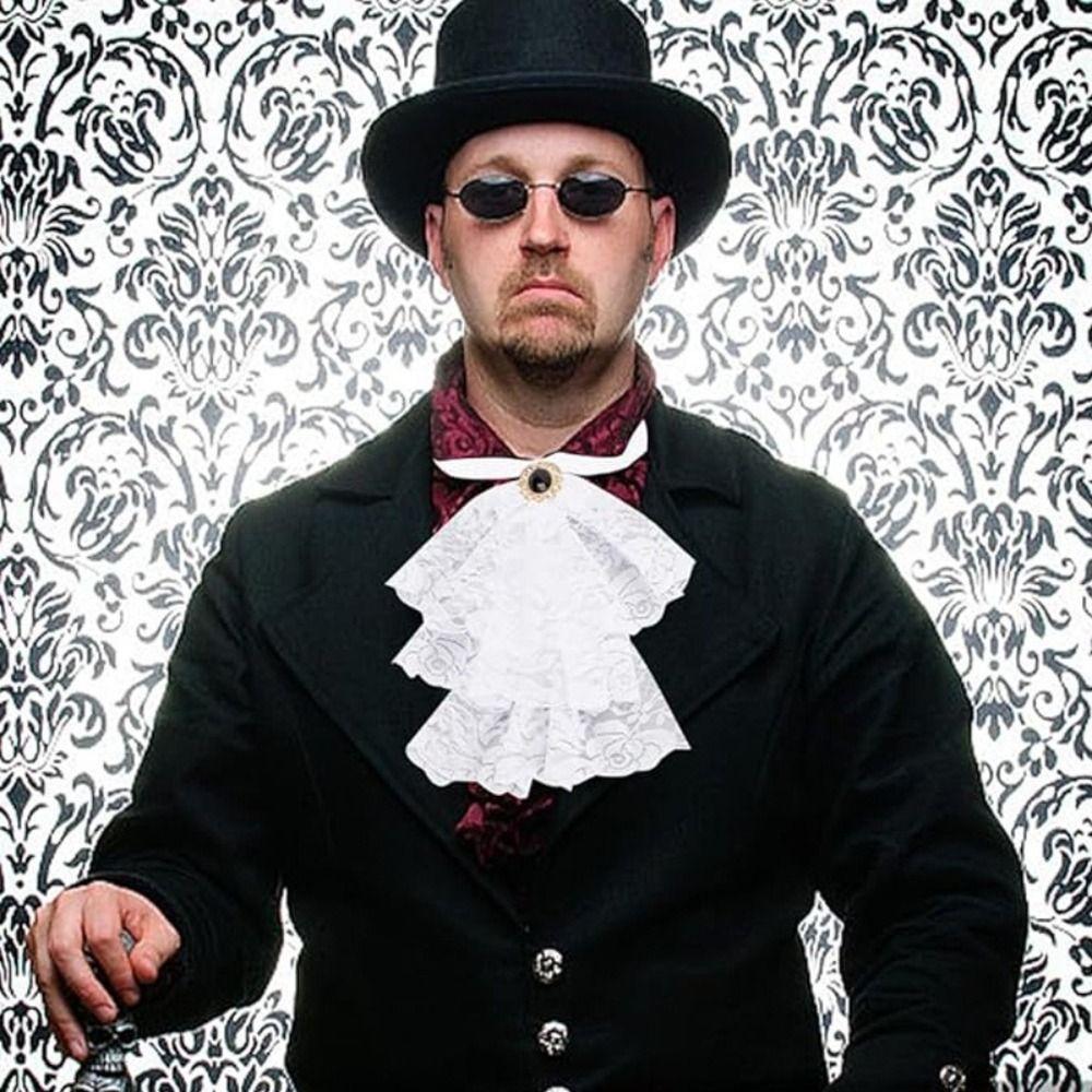 Detachable Lace Jabot Collar Ruffled Steampunk Costume Victorian Lace Jabot Cosplay Events