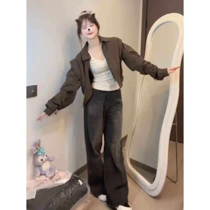 Women s Brown Retro Melanin Style Short Jacket - New 2025 Autumn/Winter Collection Small темно-коричневого