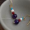Handcrafted Amethyst Beaded Earrings: Retro Chinese Style for Cool Summer Elegance