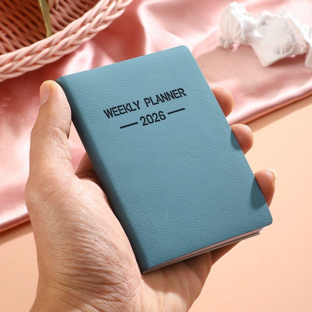 High Quality A7 2026 Agenda Book To Do List with Calendar Daily Weekly Planner Morandi Color Pocket Diary Book School Office