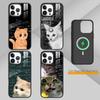Thinking Cat Animal Phone Case For iPhone 14,16,15,13,17,12,Plus,Pro,Max Magnetic For Magsafe Frosted Cover