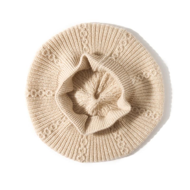 New Autumn and Winter Women's High End Knitted Outdoor Warm Ear Protection Hat Fashionable Knitted Casual Beret