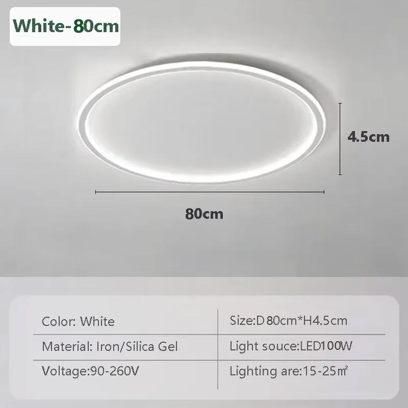 Modern LED Ceiling Light 20/30/50/80CM Dimmable Round Lamp For Bedroom Living Room Apartment Study Indoor Decor Lighting Fixture