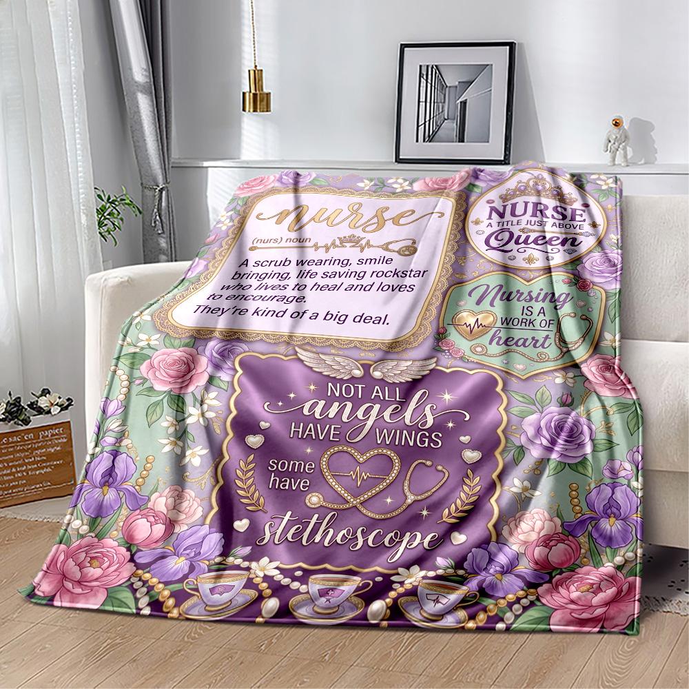 Nurse Humor Quotes Blanket Warmthful Decor Perfect for Livingroom Sofa Office Four Seasons Multipurpose Stylish Decor
