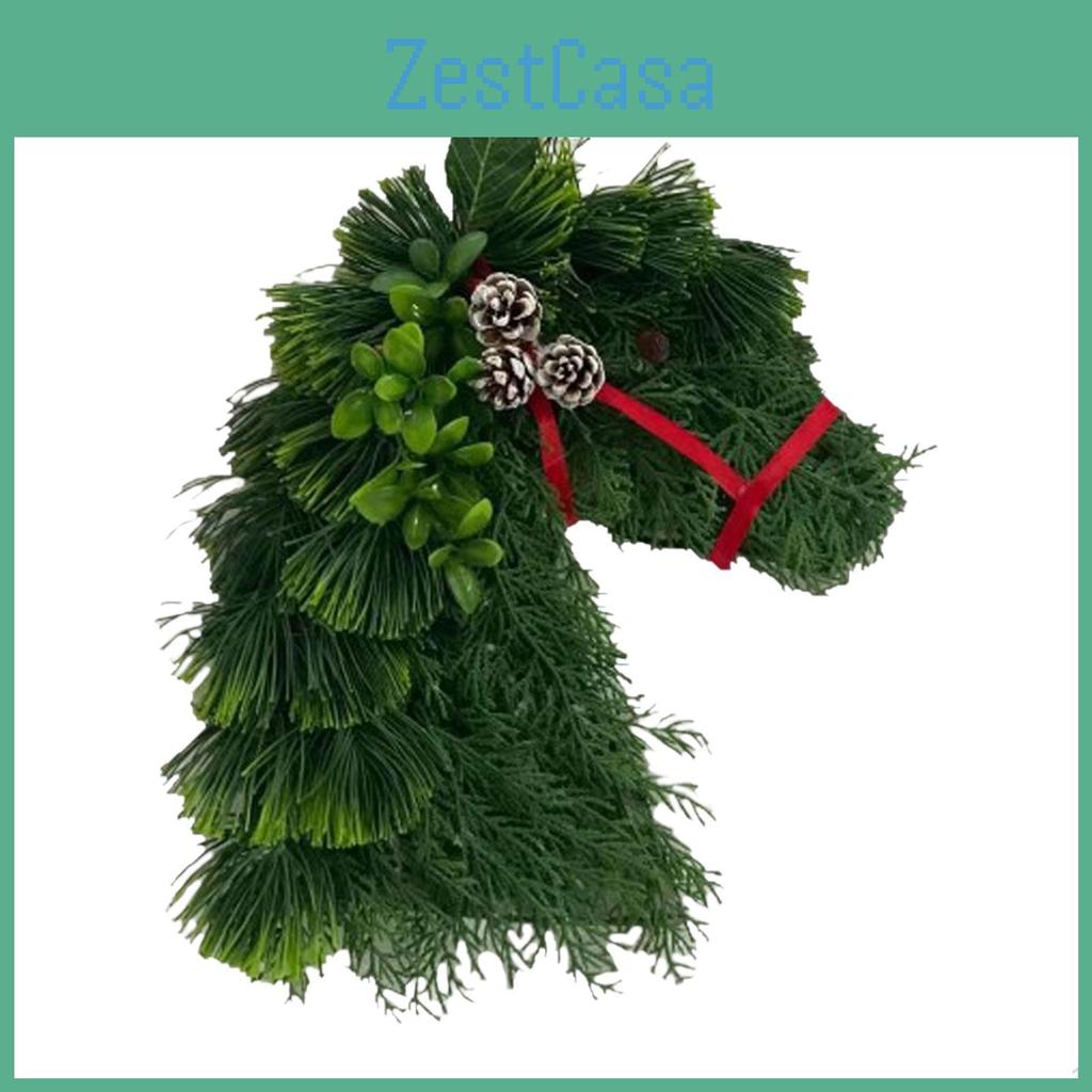 Ornaments Wreath Christmas Horse Head Xmas For Hotel Fireplace Office