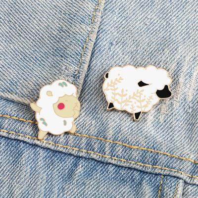 Lovely Cartoon Sheep Enamel Pin Cute Funny Animal Black Goat Brooches for Kids Girls Custom Bag Lapel Pins Fashion Jewelry Gifts