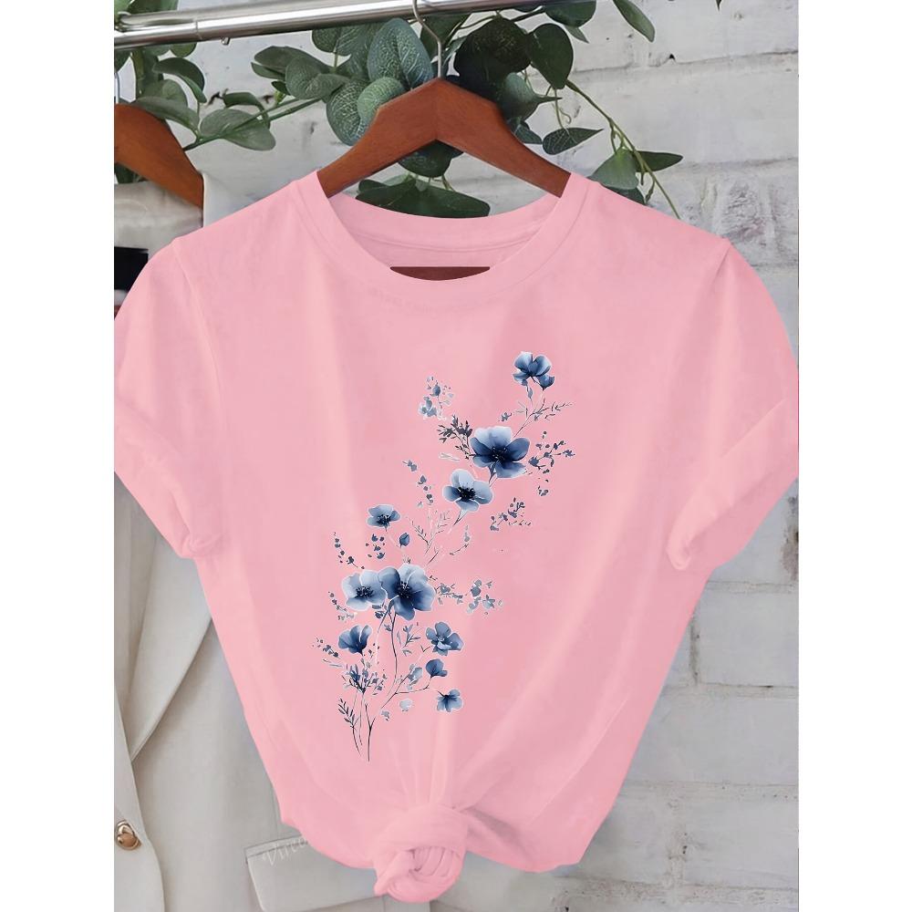 

Graphic Print T-shirt Short Sleeve Crew Neck Casual Top Summer Spring Clothing Harajuku Short Sleeve Clothes 3XL