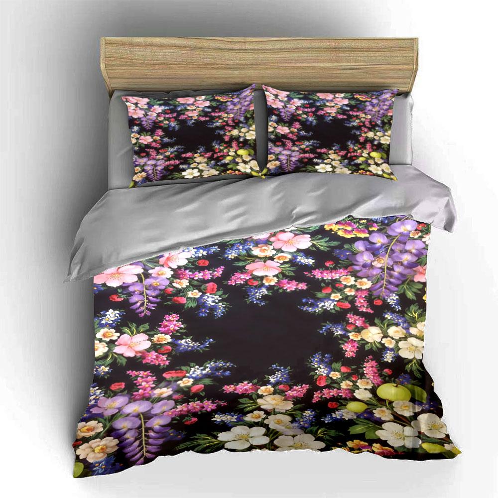 Multicolored Floral Arrangement Pattern. Bedding Sets Duvet Cover Sets Duvet Covers Pillowcases(1 * Duvet Cover 2 * Pillowcases, Without Duvet Insert)